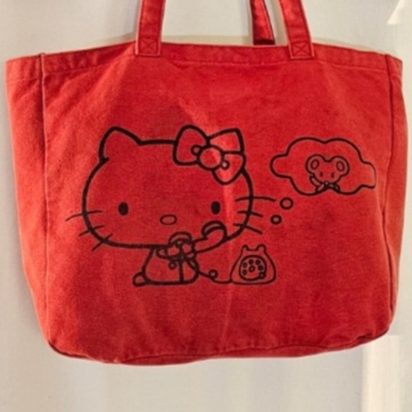 Hello Kitty Red Canvas Tote Bag - Picture 1 of 11